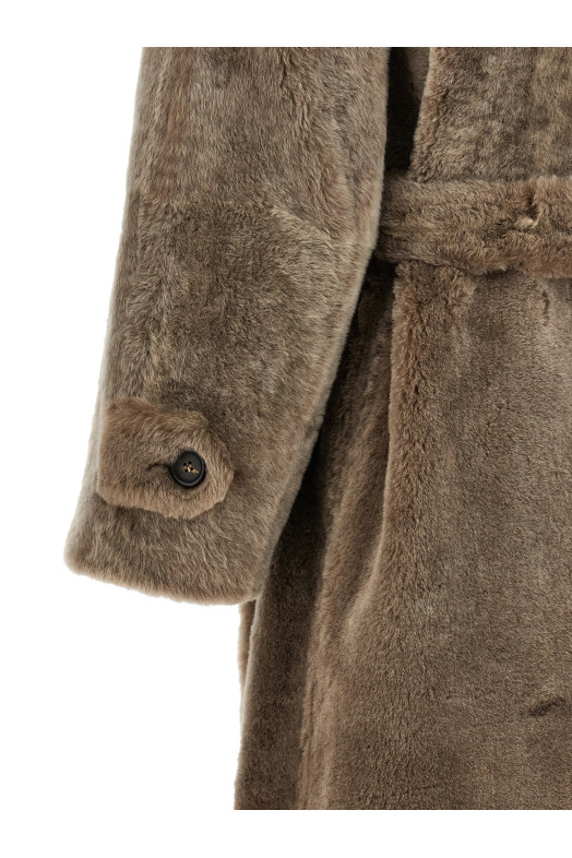 Shearling coat Brown