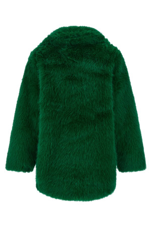 Faux fur graphic patch Green