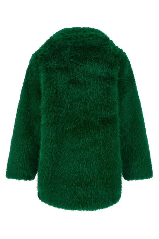 Faux fur graphic patch Green