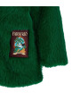 Faux fur graphic patch Green