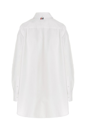 Logo pussy bow blouse White