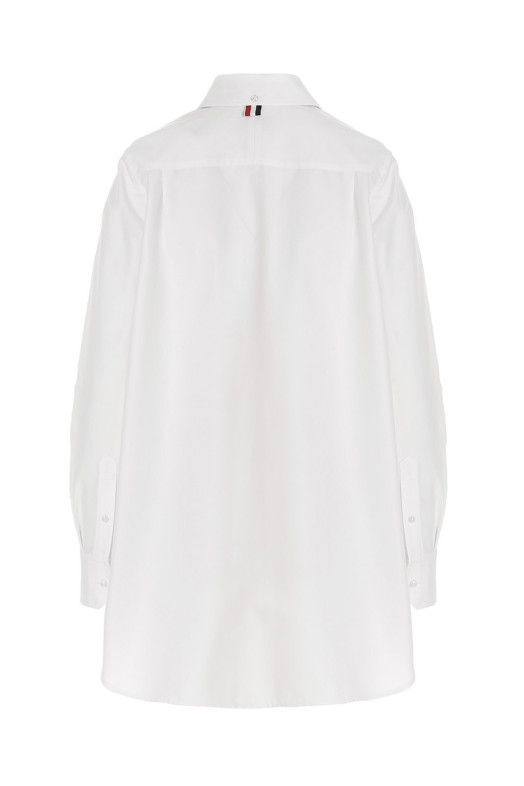 Logo pussy bow blouse White