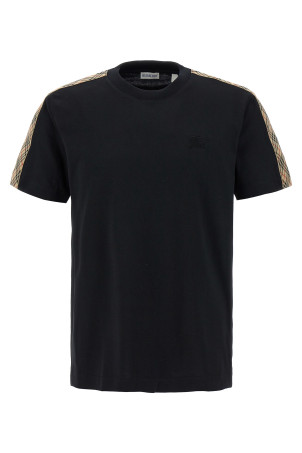 Check tape t-shirt Black