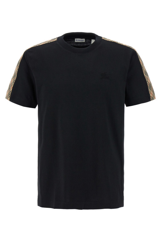 Check tape t-shirt Black