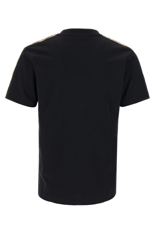 Check tape t-shirt Black