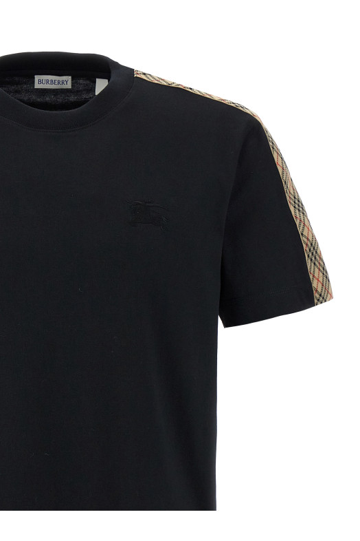 Check tape t-shirt Black