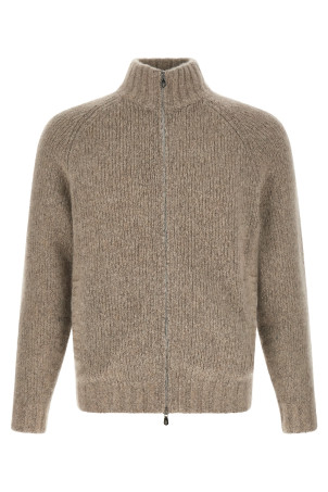 Cashmere and silk cardigan Beige
