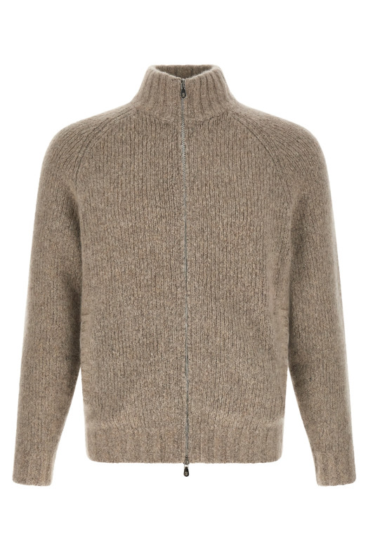 Cashmere and silk cardigan Beige