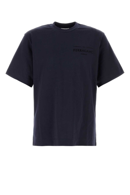 Navy blue cotton t-shirt SALVATORE FERRAGAMO (145920796592)