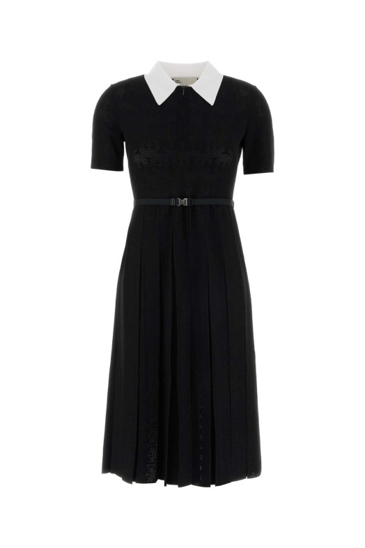 T Monogram Pointelle Pleated Dress TORY BURCH (170790)