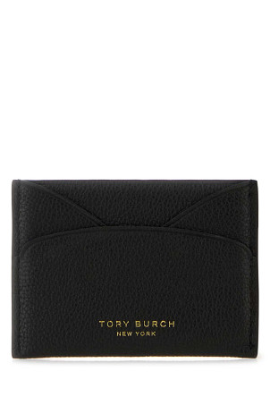 Black leather card holder TORY BURCH (178972)