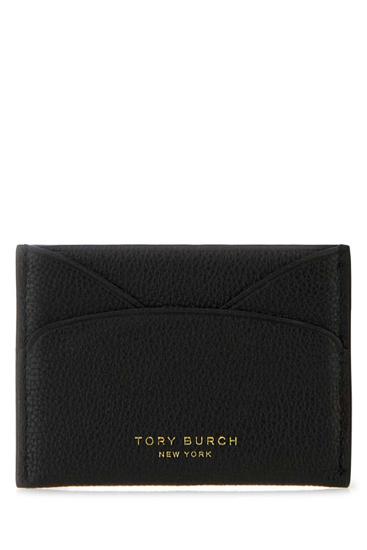 Black leather card holder TORY BURCH (178972)