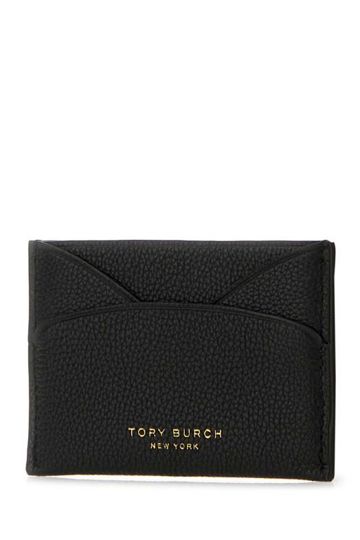 Black leather card holder TORY BURCH (178972)