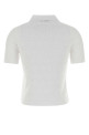 White stretch viscose blend polo shirt White TORY BURCH (182085)