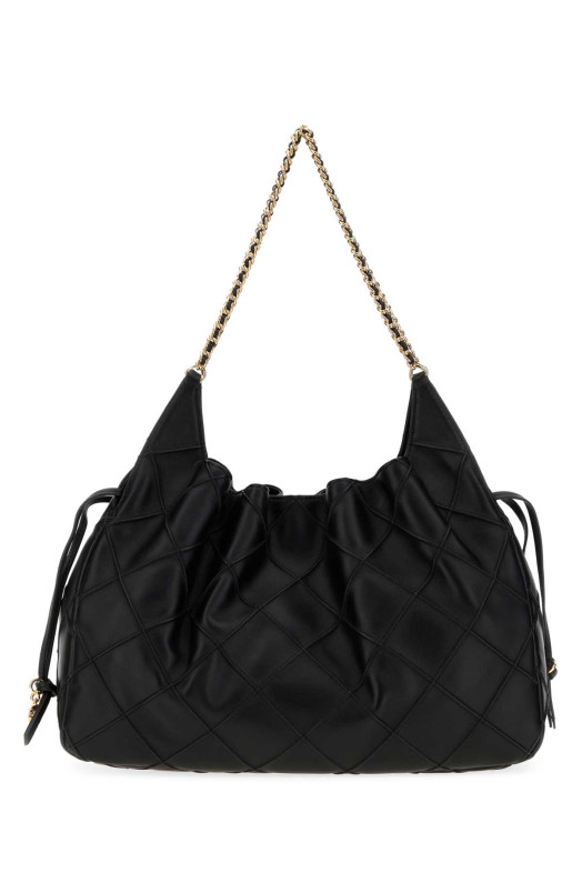 Black nappa leather large Fleming shopping bag TORY BURCH (182890)