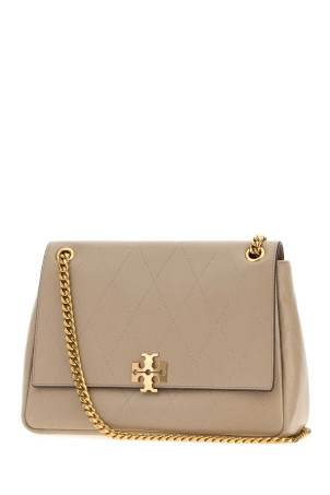 Dove grey leather Charlie shoulder bag TORY BURCH (185828)