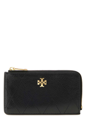 Black leather Charlie card holder TORY BURCH (186054)