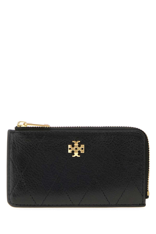 Black leather Charlie card holder TORY BURCH (186054)