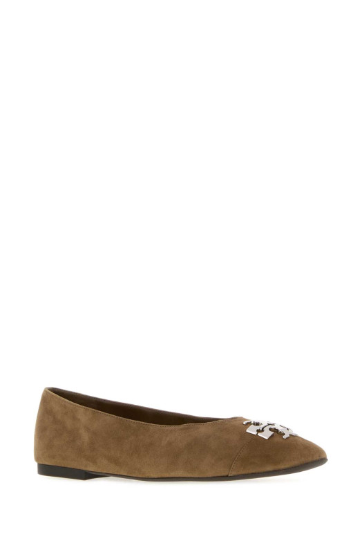 Cappuccino suede Charlie ballerinas TORY BURCH (186910)