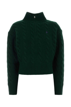 Свитер из шерстяной смеси бутылочно-зелёного цвета, серый, POLO RALPH LAUREN (211972130)