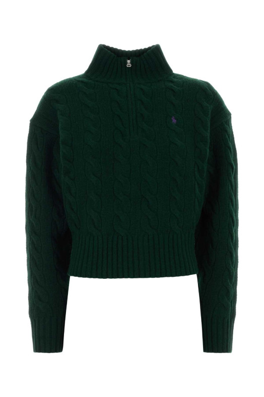 Свитер из шерстяной смеси бутылочно-зелёного цвета, серый, POLO RALPH LAUREN (211972130)