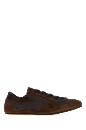 Brown fabric and suede sneakers Brown CECILIE BAHNSEN (226FTW30001)