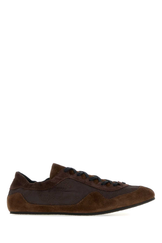 Brown fabric and suede sneakers Brown CECILIE BAHNSEN (226FTW30001)