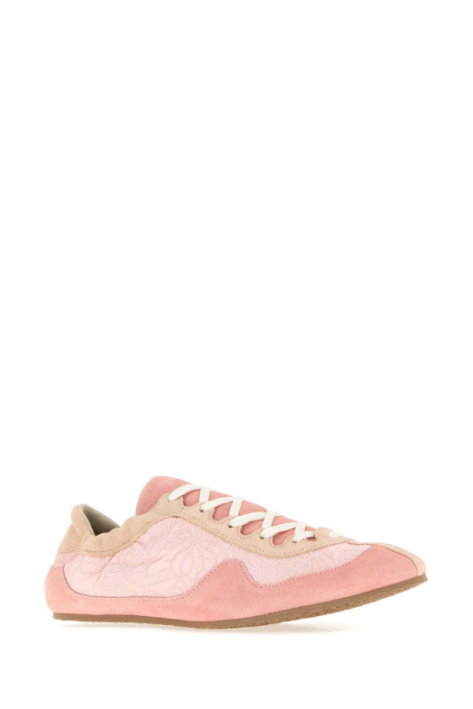Pink fabric and suede sneakers CECILIE BAHNSEN (226FTW30002)