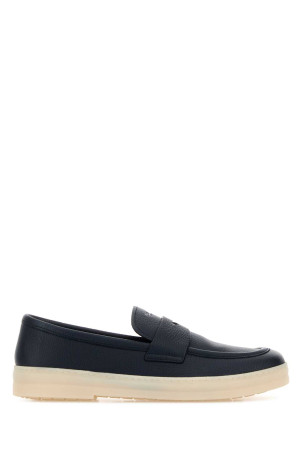 Navy blue leather loafers PRADA (2DG166FG000013)