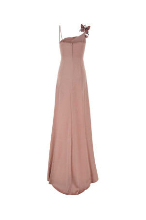 Pink stretch satin long dress BLUMARINE (4A455A)