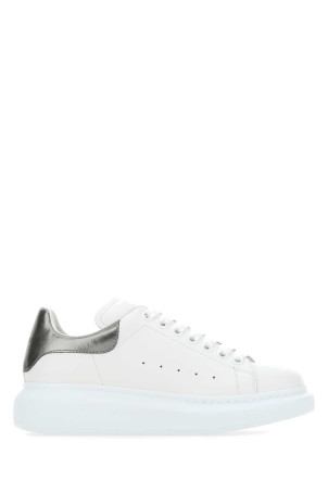 White leather sneakers with lead leather heel ALEXANDER MCQUEEN (553770WHFBU)