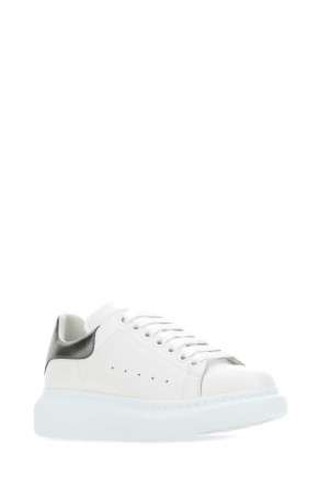 White leather sneakers with lead leather heel ALEXANDER MCQUEEN (553770WHFBU)