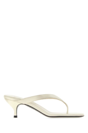 Ivory leather thong slippers MIU MIU (5Y729EF055V69)