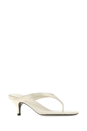 Ivory leather thong slippers MIU MIU (5Y729EF055V69)