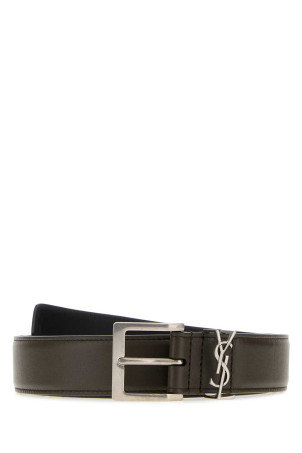 Dark brown leather belt SAINT LAURENT (864585BOO0E)
