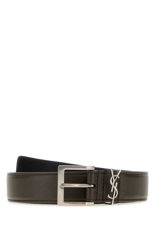 Dark brown leather belt SAINT LAURENT (864585BOO0E)