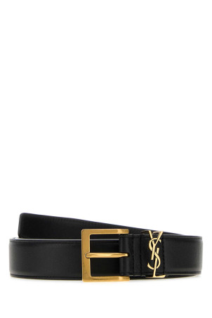 Black leather belt Black SAINT LAURENT (864585BOO0W)