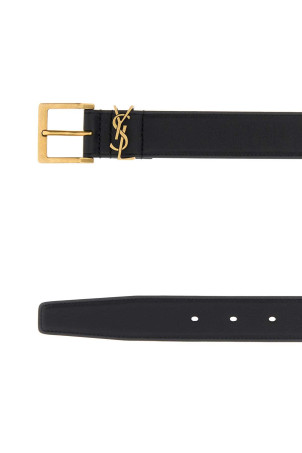 Black leather belt Black SAINT LAURENT (864585BOO0W)
