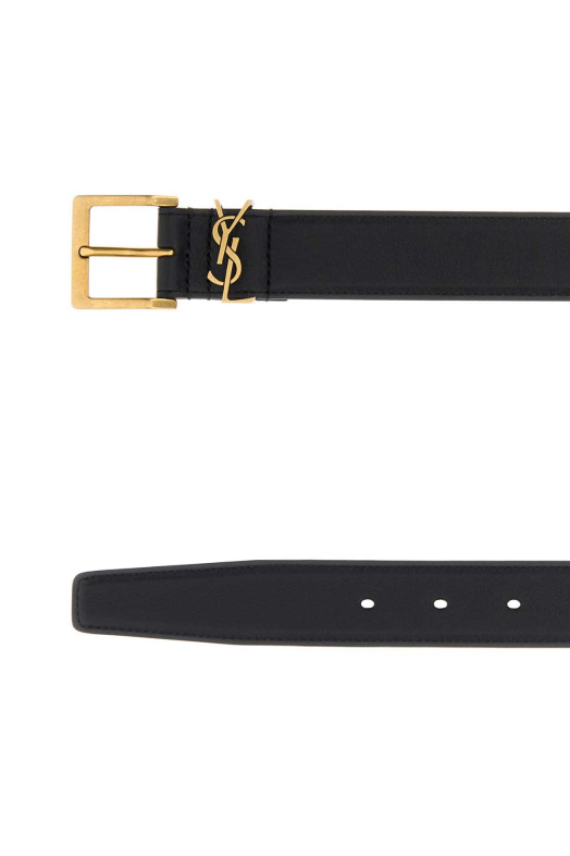 Black leather belt Black SAINT LAURENT (864585BOO0W)