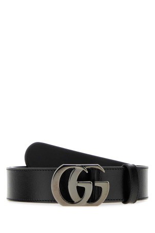 Black leather belt Black GUCCI (874724AAGYT)