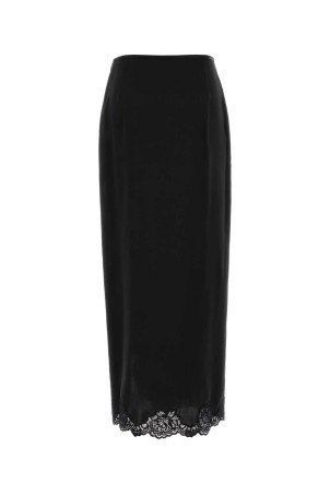 SKIRT | LACE | CREPE SATI Black VALENTINO GARAVANI (9B0RAFQ08M6)