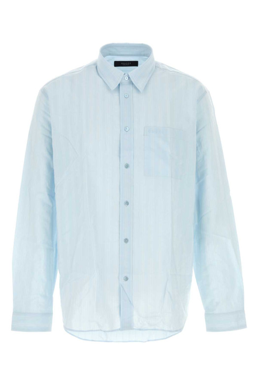 Light blue cupro blend shirt GUCCI (A003FSZAVME)