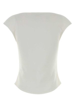 White cotton blend top ALAIA (AA9I0021J095C)