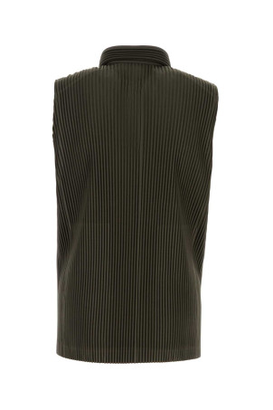 Khaki polyester polo shirt HOMME PLISSE' ISSEY MIYAKE (HP68JM072)