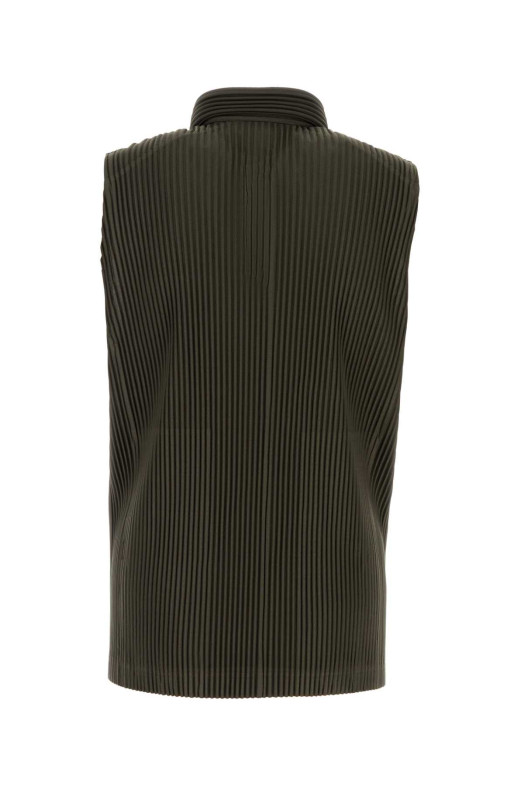 Khaki polyester polo shirt HOMME PLISSE' ISSEY MIYAKE (HP68JM072)