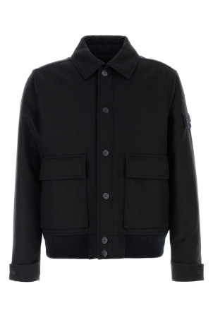Black wool blend jacket Black STONE ISLAND (L2S154100017S0F24)