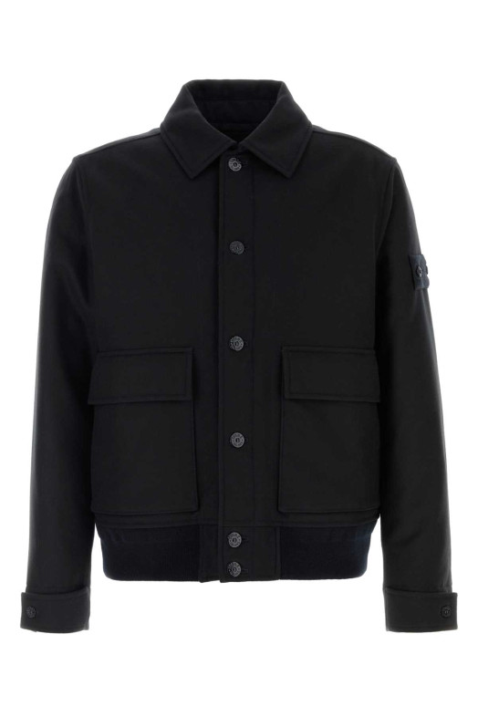 Black wool blend jacket Black STONE ISLAND (L2S154100017S0F24)