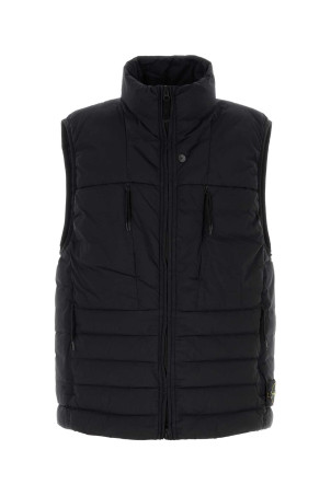 Black stretch nylon down jacket Black STONE ISLAND (L2S15G100011S0183)