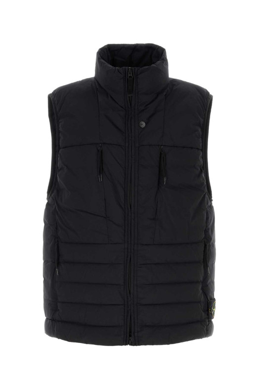Black stretch nylon down jacket Black STONE ISLAND (L2S15G100011S0183)