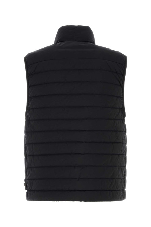 Black stretch nylon down jacket Black STONE ISLAND (L2S15G100011S0183)